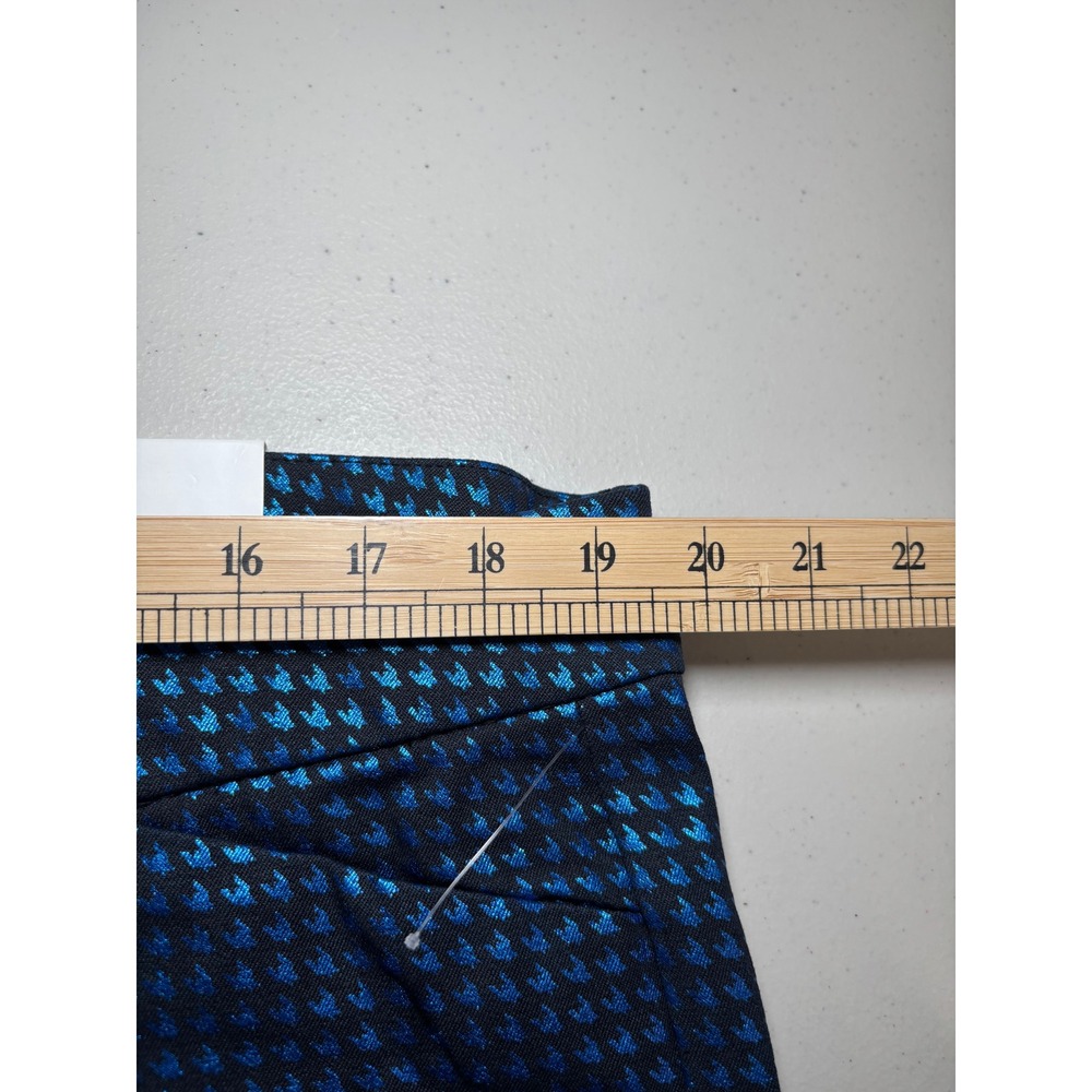 Old Navy NWT Pixie Ankle Pants 18 Cotton Blend Blue Metallic Print Stretch Y2K - Picture 9 of 11